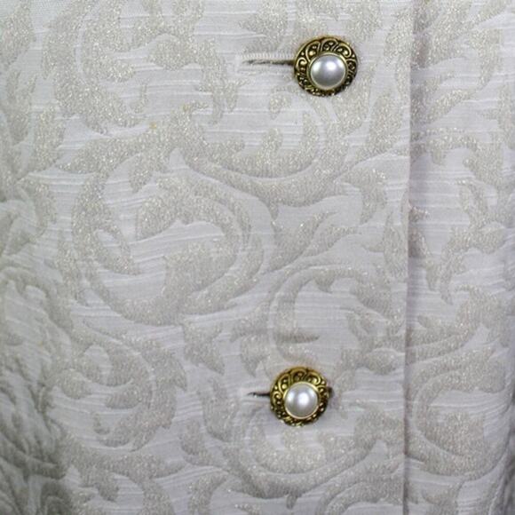 Emma James Brocade Jacket White Silver Bell Sleeves Fairy Soft Girl 10 - Picture 4 of 5